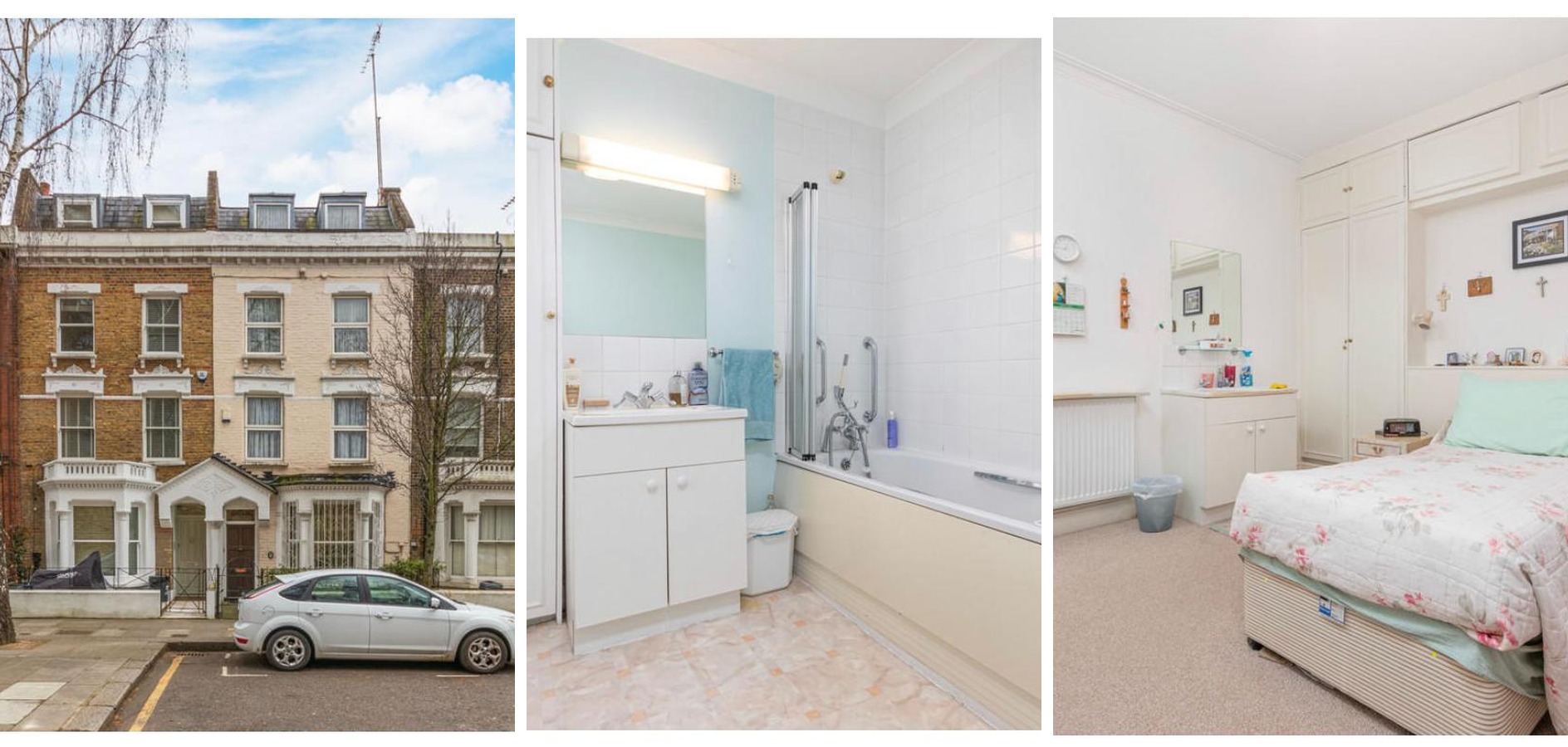 Original condition — exterior, bathroom and bedroom